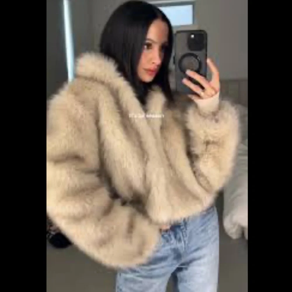 NWT H&M Cream Faux Fur Jacket - Picture 3 of 13